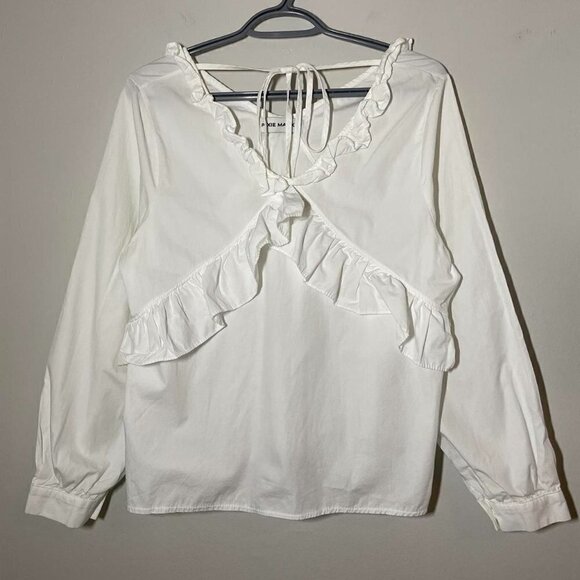 Pixie Market Ruffle Lace White Blouse - Picture 2 of 8